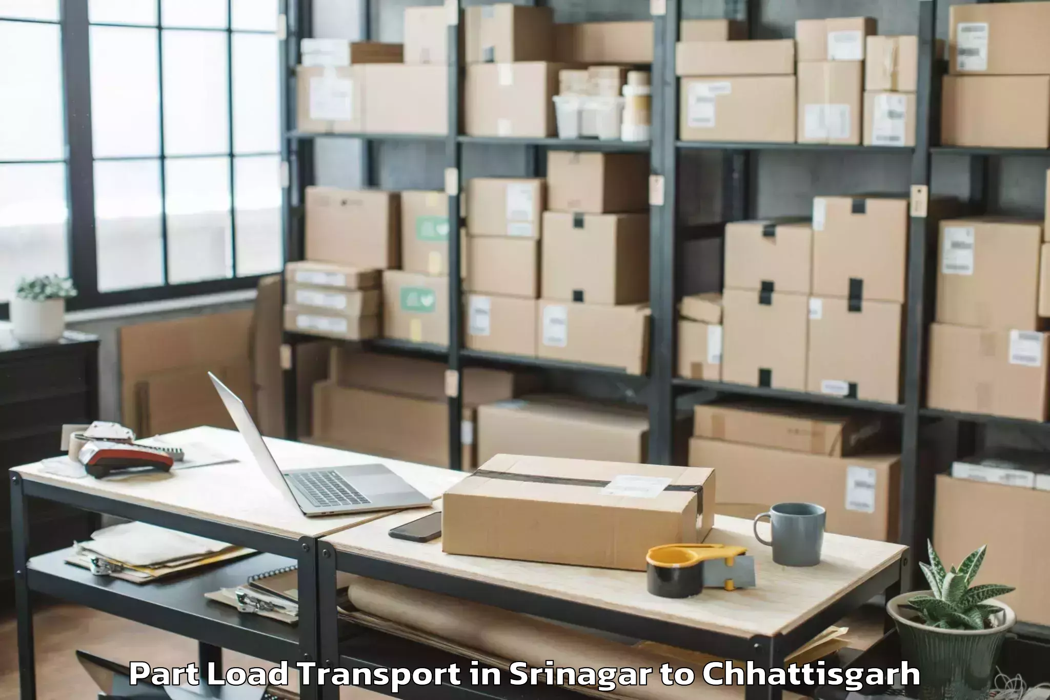 Top Srinagar to Champa Part Load Transport Available